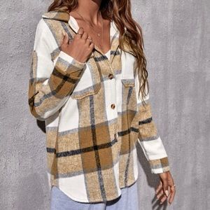 SHEIN Plaid Jacket Shacket